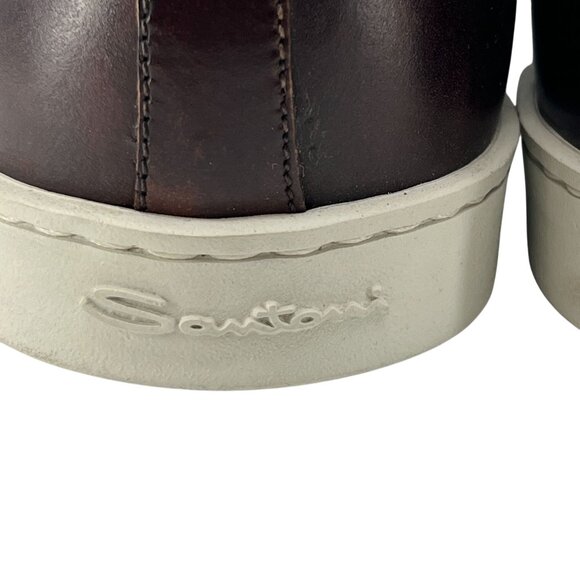 Santani Mens Leather Loafers With Double Monk Strap & Rubber Sole Size 7 - Picture 6 of 8